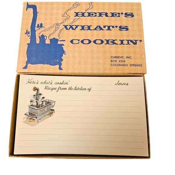 Vintage Current Recipe Cards and Boxes 35 Cards in Box Plus 1 Empty Box (gg248) - Picture 3 of 6